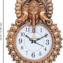 Premium Plastic Designer Stones Ganesha Wall Clock for Home and Office Décor, Living Room, Bedroom (Copper, 12 Inch) Analog