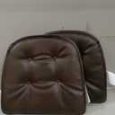 Klear Vu Omega Non-Slip Chair Cushions, Assembled in USA, U-Shaped Skid-Proof Seat Pads for Dining Room, Kitchen, Office, 15"x16", 2 Pack, Leather Dark Brown
