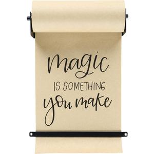 Rettel Roller Kraft Paper Roll Display - Wall Decor/Art Wall Mount - (1) Kraft Paper Roll Included (12 Inch, Black)