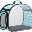 Cat Carrier Collapsible Breathable Package,Space Capsule Transparent Portable Bags Foldable Handbag for Pets Dogs Kitten Puppies,Designed for Travel, Hiking, Walking & Outdoor Use (Blue)