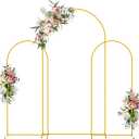 Wokceer Wedding Arch Backdrop Stand Set of 3 6.6FT, 6FT, 5FT Gold Metal Arch Stand for Wedding Ceremony Birthday Party Baby Shower
