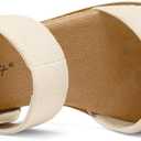 mysoft Women's Low Wedge Sandals Comfortable Closed Toe Espadrilles Slip on Elastic Ankle Strap Walking Sandals, Size 8.5
