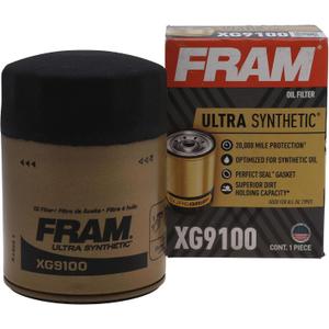 FRAM Ultra Synthetic XG9100 20K Mile Change Automotive Replacement Engine Oil Filter for Synthetic Oil Changes, Premium Vehicle Engine Protection Oil Filter for Select Vehicle Model Years (One Size)