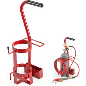 Dansydaisy Tank Gas Tote Torch Kit Holder with Handle, Metal 20.1 x 5.9 Inch, Cylinder Carying Stand for Welding Cylinders, Heavy Duty Constinuction and Transport Bracket Conversion of Gas Stand