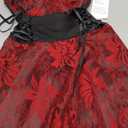 Women Vintage Steampunk Dress Halloween Costumes Spaghetti Strap Bandage Dresses Floral Lace High Low Dress (Small, Red)