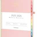 Forvencer Academic Planner 2025-2026, Hardcover Weekly & Monthly Calendar Planner, July 2025 - June 2026, 8.5" x 11", Daily Agenda Book with Tabs, College Organizer Notebook, School Supplies for Student Teacher Classroom, Pink