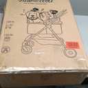 Pet Stroller for Small Dogs and Cats, One-Click Foldable Dog Stroller with Detachable Carrier & 3 Safety Tethers, Holds up to 33 lbs, Storage Basket & Cup Holder, Breathable Mesh, Black