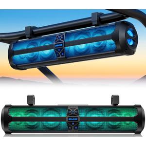 Ehaho Rumble-X Series UTV Sound Bar, 8-Speaker Metal ATV Soundbar BT w/Broadcast Party Mode & Music Sync Multicolor, Golf Cart Sound Bar Compatible with Polaris RZR Can-Am, for 1"- 2" Roll Cage