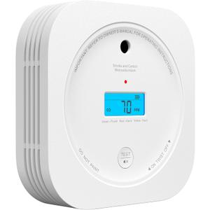 AEGISLINK Smoke and Carbon Monoxide Detector 10-Year Lifespan with Replaceable Battery, Photoelectric Fire Alarm and Electrochemical CO Alarm with Test/Silence Button, SC200, 1-Pack