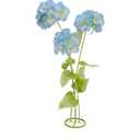 3Pcs Artificial Hydrangea Flowers for Outside, Large Flower Decorations for Birthday Party, Fake Flowers for Garden, Hotel, Office, Home Farmhouse Decor, Wedding, Art Gallery, Store-Blue
