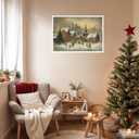 2 x Huabsad Vintage Christmas Canvas Wall Art 18th Century Winter Village Landscape Famous Oil Painting Art Work Prints Farmhouse Aesthetic Pictures Wall Decor 12x16in Unframed