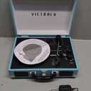 Victrola Journey Bluetooth Portable Suitcase Record Player  with Built-in Speakers, 3 Speed Vinyl Record Player, RCA Out, Headphone Jack (Turquoise)