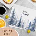 Winter Blue Forest Christmas Tree Kitchen Towels, Snow Pine Tree Xmas Holiday Seasonal Farmhouse Decorative Hand Tea Dish Towel for Bathroom Kitchen Decor, 16x24 Inch