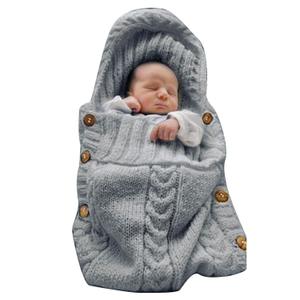 XMWEALTHY Newborn Baby Wrap Swaddle Blanket Knit Sleeping Bag Receiving Blankets Stroller Wrap for Baby(Dark Gray) (0-6 Month) (Darkgray)