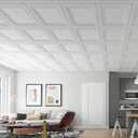 Art3d PVC Ceiling Tiles, 2'x2' Plastic Sheet in White (24-Pack)