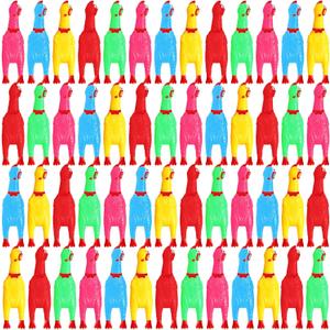 Honoson 50 Pcs Rubber Chickens Squeak Screaming Chicken Novelty Bulk Dog Toys for Pets Dogs Adults, 6.3 Inch(Multi Colors)
