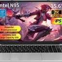 Gaming Laptop 15.6" FHD,Intel N95 Turbo Boost 3.4GHz,16GB DDR4 + 512GB SSD,RGB Backlit Keyboard & Fingerprint Unlock,Windows 11 Pro Laptop Computer for Immersive Performance