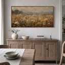 InSimSea Extra Large Framed Vintage Wall Art, Wildflower Meadow, 24x48inch