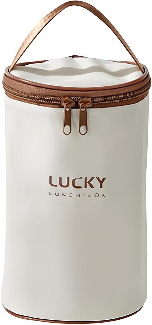 Insulated Lunch Bag, Reusable Cooler Lunch Tote for Men And Women, Waterproof Leakproof Large Capacity Thermal Bag for Work Office, Picnic, Beach, Travel (Round-Large)