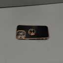 Hython for iPhone 16 Pro Max Case with Ring Stand, 360 Rotatable Ring Holder Magnetic Kickstand, Plating Rose Gold Edge Soft Cover Protective Phone Case for iPhone 16 Pro Max 6.9", Black