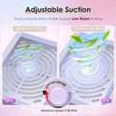Nail Dust Collector with Lamp&50pcs Disposable Filter&Dusting Brush, Electric Nail Vacuum Cleaner Dust Fan Suction Machine for Manicure Acrylic Gel Nails Polishing, Low Noise, Salon Home, Purple