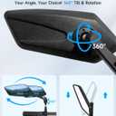 Bike Mirror, Handlebar Bicycle Mirrors, Scratch Resistant HD Glass Lens, 360 Rotatable & Foldable Safe Rearview Bicycle Mirrors, Bike Rear View Mirror for Scooter, Ebike, Bike Accessory(1 Pair)