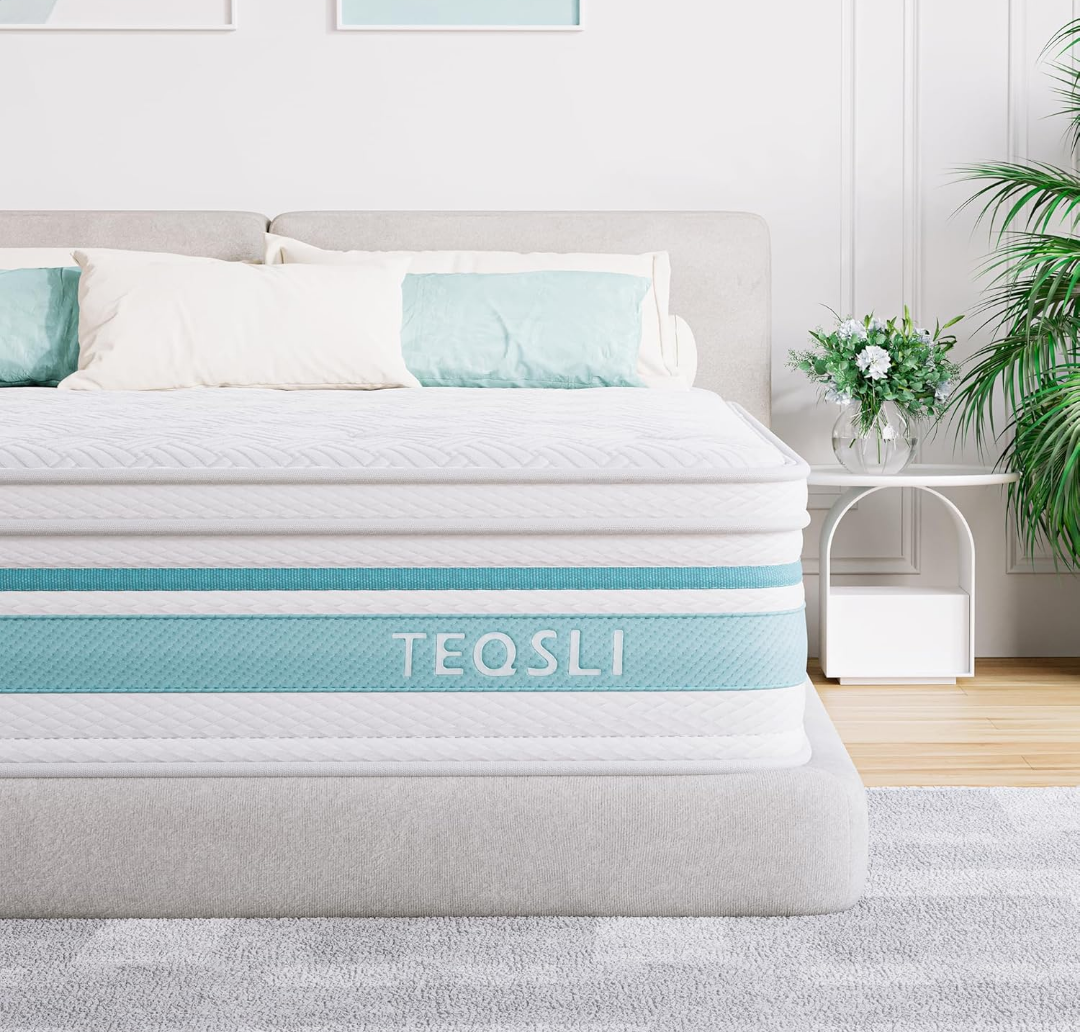 TeQsli 12-inch Mattress Innerspring Mattress in a Box for Pressure Relief & Cooling Sleep, Full Size Mattress