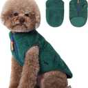 Urnat Small Dog Plush Fleece Coat, Soft Warm Cozy Winter Sweater Jacket Vest Clothes for Puppy Chihuahua Poodle Yorkie Pomeranian (Green, L)