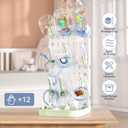Baby Bottle Drying Rack Baby Bottle Holder Space Saving Bottle Dryer Rack Station Countertop Storage Organizer 12 Travel Bottle Drying Rack Vertical Breast Pump Part Plastic Bag Cup Dryer Tower Green