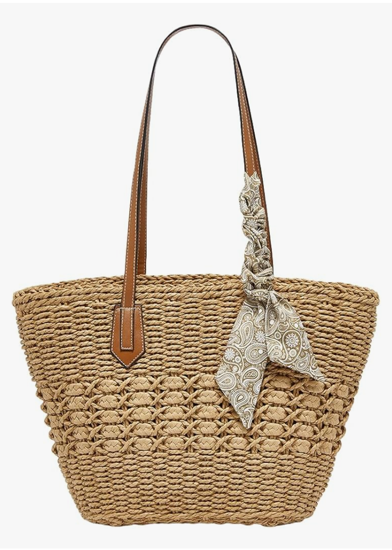 Straw Purses for Women 2025 - Summer Beach Bag, Lightweight Straw Shoulder Handbags for Travel Vacation