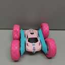 QUNREDA RC Cars, Pink Remote Control Car for Girls, 2.4 GHZ Double Sided RC Stunt Car 360 Rotating Remote Control Crawler with Headlights Car Toys for 6 7 8 9 10 11 12 Girls Birthday Gift Grandkids