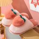 Fuzzy Slipper Winter Fluffy Slippers Peach Cute Slippers For Women Comfortable Warm House Shoes Slippers (M)