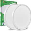 2PK 15.8 Inch LED Flush Mount Ceiling Light, 32W, 3480LM, 3000K/4000K/6000K CCT Selectable, Round Flat Panel Light Low Profile Ceiling Fitures for Hallway, Kitchen, Bedroom, Laundry Room (White)
