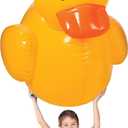Fun Express Giant Inflatable Rubber Duck 4 Feet - Large Yellow Duck Pool Float for Birthday Party Decorations | Big Rubber Ducky for Baby Showers, Easter Decor & Outdoor Events | Premium Vinyl Design