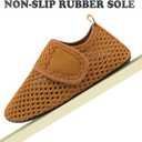 JIASUQI Baby Boys and Girls Barefoot Swim Water Skin Shoes Aqua Socks for Beach Swim Pool (12-18 Months Infant, Mesh Brown)