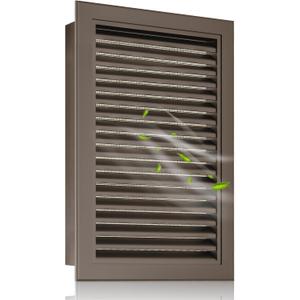 14"x20" Aluminum Gable Vent with Screen Shed and Attic Vent for Walls, Doors, and Containers Exterior Louvered Vent with 12"x18" Opening Sleek and Sturdy Brown