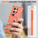 SUPFINE Magnetic for Samsung Galaxy S25 Ultra Case with Screen Protector, (Built-in Magnets) (Military Grade Drop Protection) Slim Translucent Shockproof Phone Case,Orange