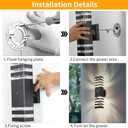 18.3 Inches Dusk to Dawn Outdoor Lighting,Up and Down Exterior Light Fixtures with 4 * 7W LED Bulbs,Waterproof Modern Long Outdoor Wall Light,Black Outdoor Porch Light for House,Garage,Patio