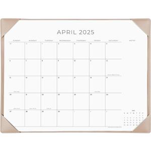 Cabbrix Simplified Desk Calendar 2025-2026, 21x16-1/2 inch Large Monthly Desktop Calendar with Notes Until to June 2026 for Home Office School (Apricot)