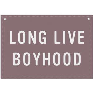 Long Live Boyhood Banner, Toddler Boy Room Decor & Linen Wall Hanging Canvas Banner Flag, Boho Nursery Playroom Toddler & Boys Kids Room Decoration - D19