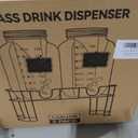 KIKCOIN 1 Gallon Glass Drink Dispensers for Parties, 2 Pack Leakproof Beverage Dispenser with Stand & 18/10 Stainless Steel Spigot & Filter -for Lemonade, Juice, Sun Tea, Punch- ALL DISHWASHER SAFE