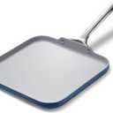 Caraway Square Griddle Pan - 11 Square Pan - Non-Stick Ceramic Coated - Non Toxic, PTFE & PFOA Free - Oven Safe & Compatible with All Stovetops - Navy