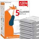 5 Pack Refills Compatible with DEKOR CLASSIC Diaper Pails | 20% Extra Length Diaper Pail Refill Bags Liners Holds 2970 Diapers | Ultimate Odor Control with Baby Scented