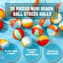 Hungdao 36 Pcs Beach Stress Balls 2.5 Inch Mini Relief Stress Balls Rainbow Pool Game Toys Foam Sports Toys with Storage Bag for Office Gifts Classroom Rewards Birthday Party Favor