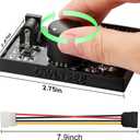 4 Pin 12V PWM Fan Controller 6 Fans Supported , PC Fan Adapter Hub Powered by SATA and DC 5525, Cooling Fan Speed Knob with Max Total 60W 5A Output