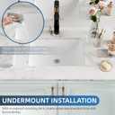 Undermount Bathroom Sink Rectangle, Hugsleek Interior Bowl Size 16 x 11 inch White Porcelain Ceramic Vessel Sink Under Counter Exterior Size 18x13in Rectangular Bath Sink Basin Lavatory Fireclay