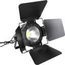 200W COB LED Stage Par Light with Barn Door, Spotlights Follow Spot DMX512 Cool & Warm White Audience Blinder, Sound Activated, Master/Slave 2in1 for DJ Concert Wedding Bar Events, Stage Lighting