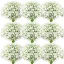 Ysleen 100 Pieces Artificial Flowers Plastic Baby Breath Flowers Faux Gypsophila DIY Floral Bouquets Arrangement Baby Breath Wedding Party Decoration for Party Home Office Garden Decor (White)