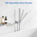 RUMOSE Wall Mount Bathtub Faucet Waterfall Tub Faucet with 2 in 1 Handheld Sprayer Brushed Nickel Modern Bathroom Tub Filler Solid Brass Single Handle Shower Set with High Flow Rough in Valve