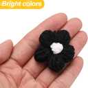 uxcell 50pcs Flower Sew on Patches, Crochet Floral Petals Handmade Crochet Flowers Appliques Embellishments for DIY Hair Clothes Wedding Party Craft, Black and White